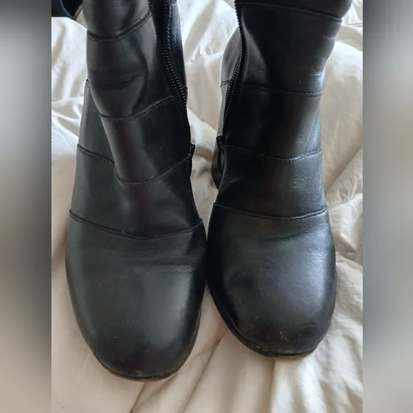 Black Leather Ankle Boots - Picture 6 of 15